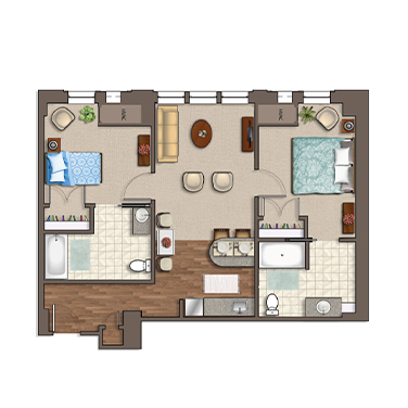 Juniper-Mother-VillageofDaylesfordCrossing-floorplan-twobedroom
